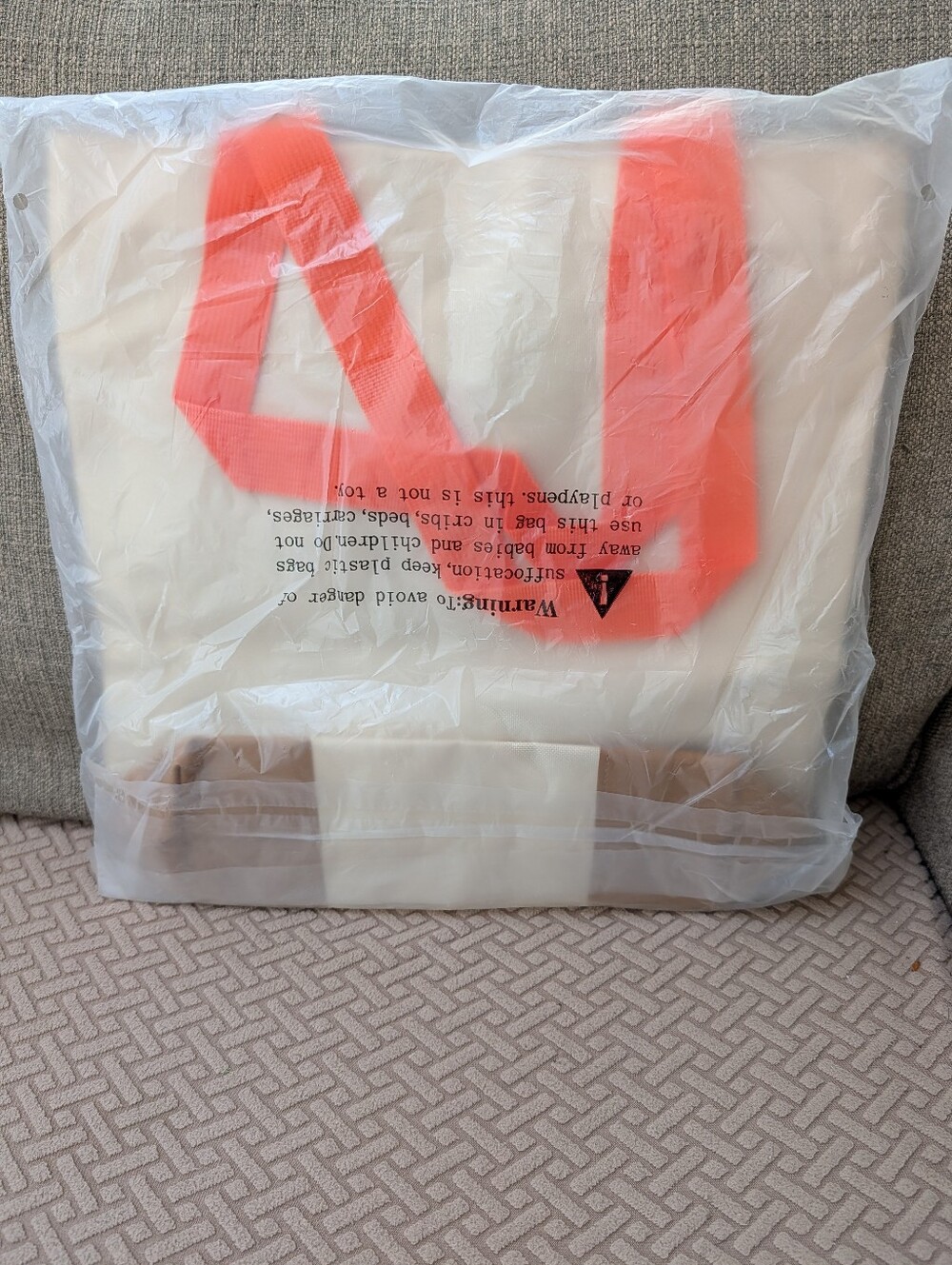 Perlier Canvas Tote with Stripe Logo NIP - Picture 3 of 3